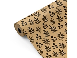 Rollo Papel Regalo Kraft Florcillas 62cm X 80m Bobina Resistente Regalos Tiendas Eventos - Fp Fiesta Paper