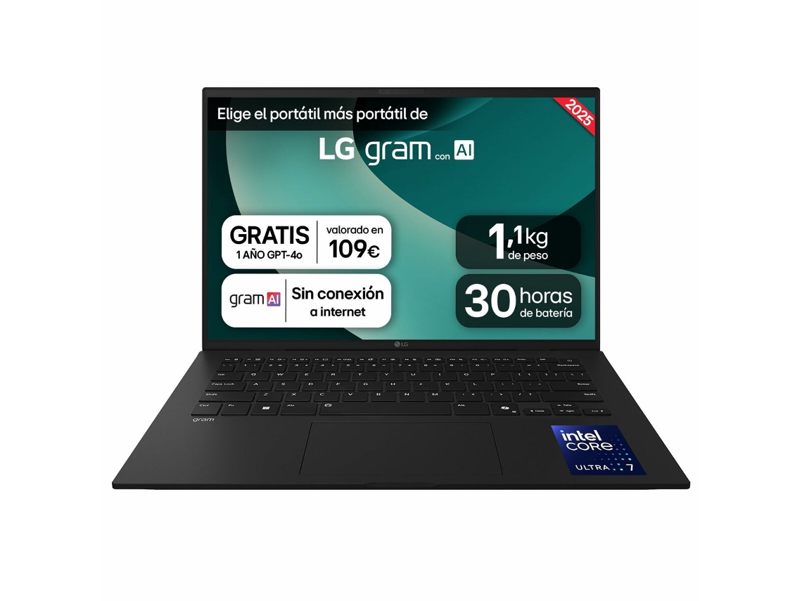 Portátil LG 14z90t G.ad8bb (negro, SSD de 2 TB, zócalo UE, QWERTY español, 32 GB de RAM)