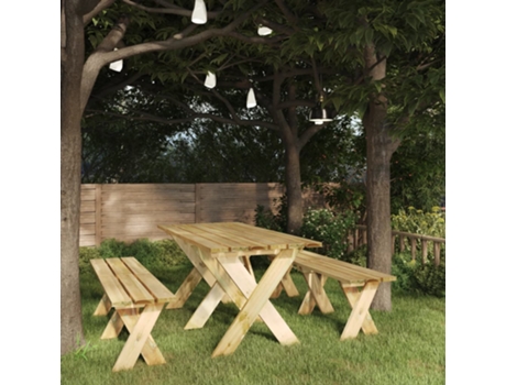 vidaXL Mesa de jardín de madera de pino impregnada 160x73x70 cm