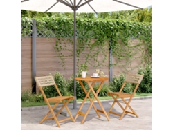 Conjunto de bistró de mimbre y madera maciza beige Dkd Home Decor
