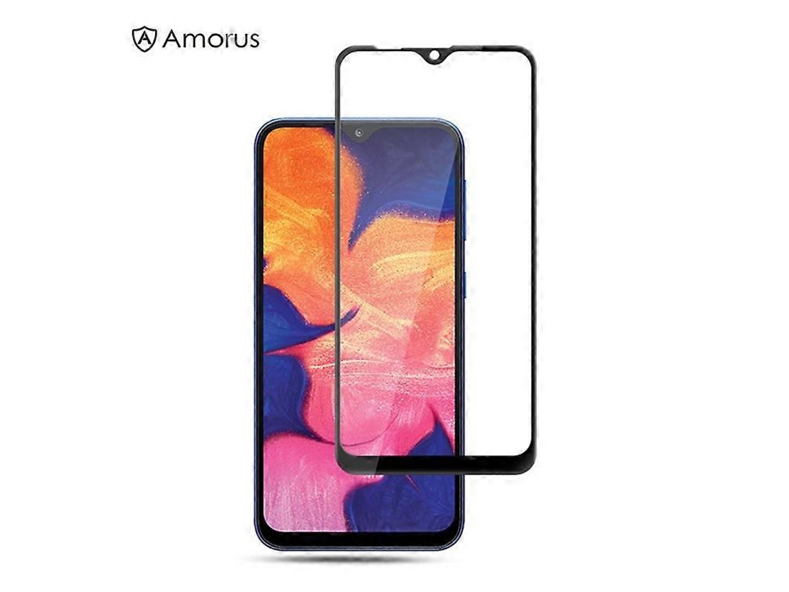 Película protectora de pantalla de vidrio templado con borde curvo 3D y pegamento completo compatible con Samsung Galaxy A10 Facpoet