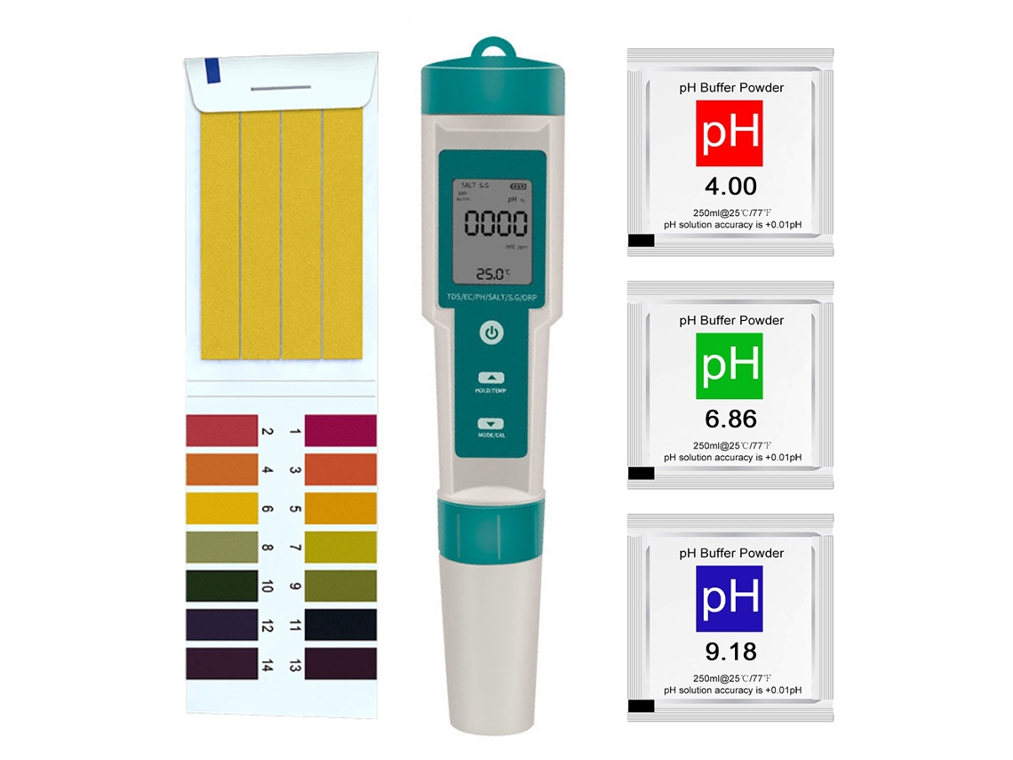 Medidor Digital Portátil 7 En 1 De Calidad Del Agua Con Ph/tds/ec/salinidad/orp/sg/temperatura - Alta Precisión