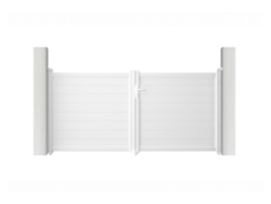 Puerta batiente de aluminio soldado EIGER 3m H.140cm blanco