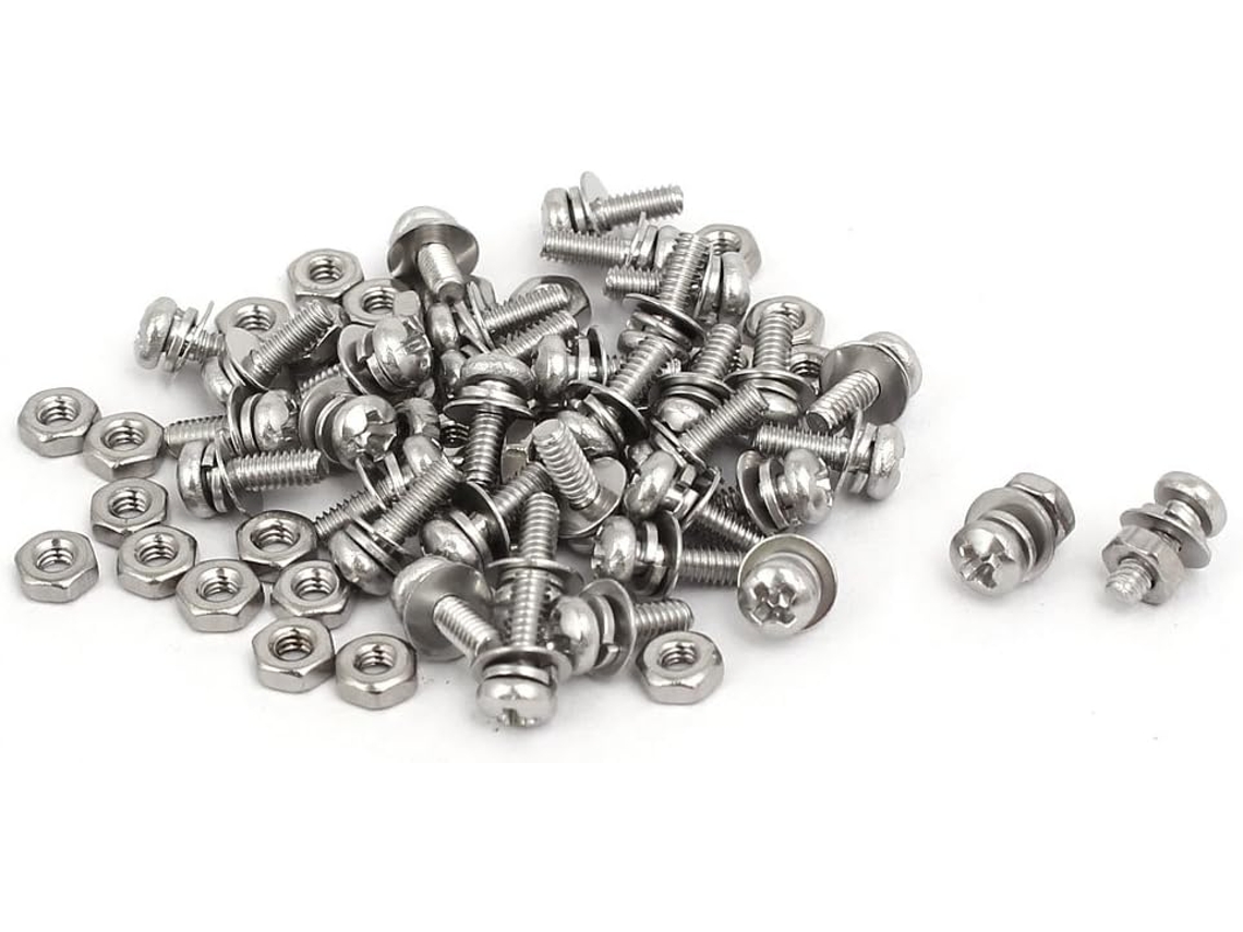 Tuerca Cabeza Phillips 304 M2x6mm Arandela, 35 Juegos (6182e5bb838971cc87ff6c51014e19ea)