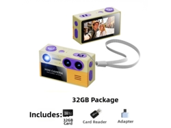 Minicámara Retro Digitallab 4k, Videocámara Ultracompacta Con Flash, 1,97 Pulgadas, 32 G, Caqui