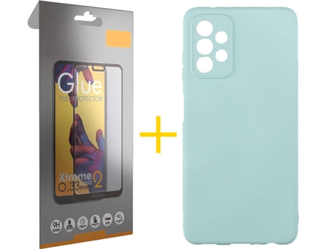 Kit Funda + Protector de Pantalla Samsung A32 5G SKYHE Cristal Templado 5055 Verde