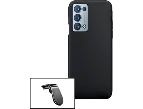 Carcasa + Soporte Oppo Reno6 Pro+ 5G PHONECARE Silicona Líquida Negro