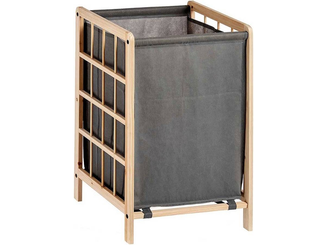 Cesta de Ropa BIGBUY (Gris - Madera - 33x60x39.5 cm)