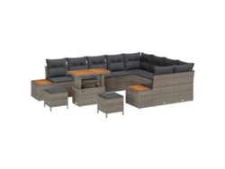 Maison Exclusive - Conjunto De Sofás De Jardín Con Cojín 12 Pcs Gris Poliratán