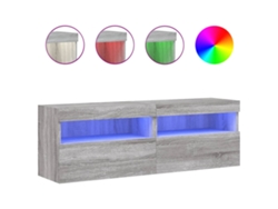 Maison Exclusive - Muebles Tv De Pared Con Luces Led 2 Uds Gris Sonoma 60x30x40 Cm
