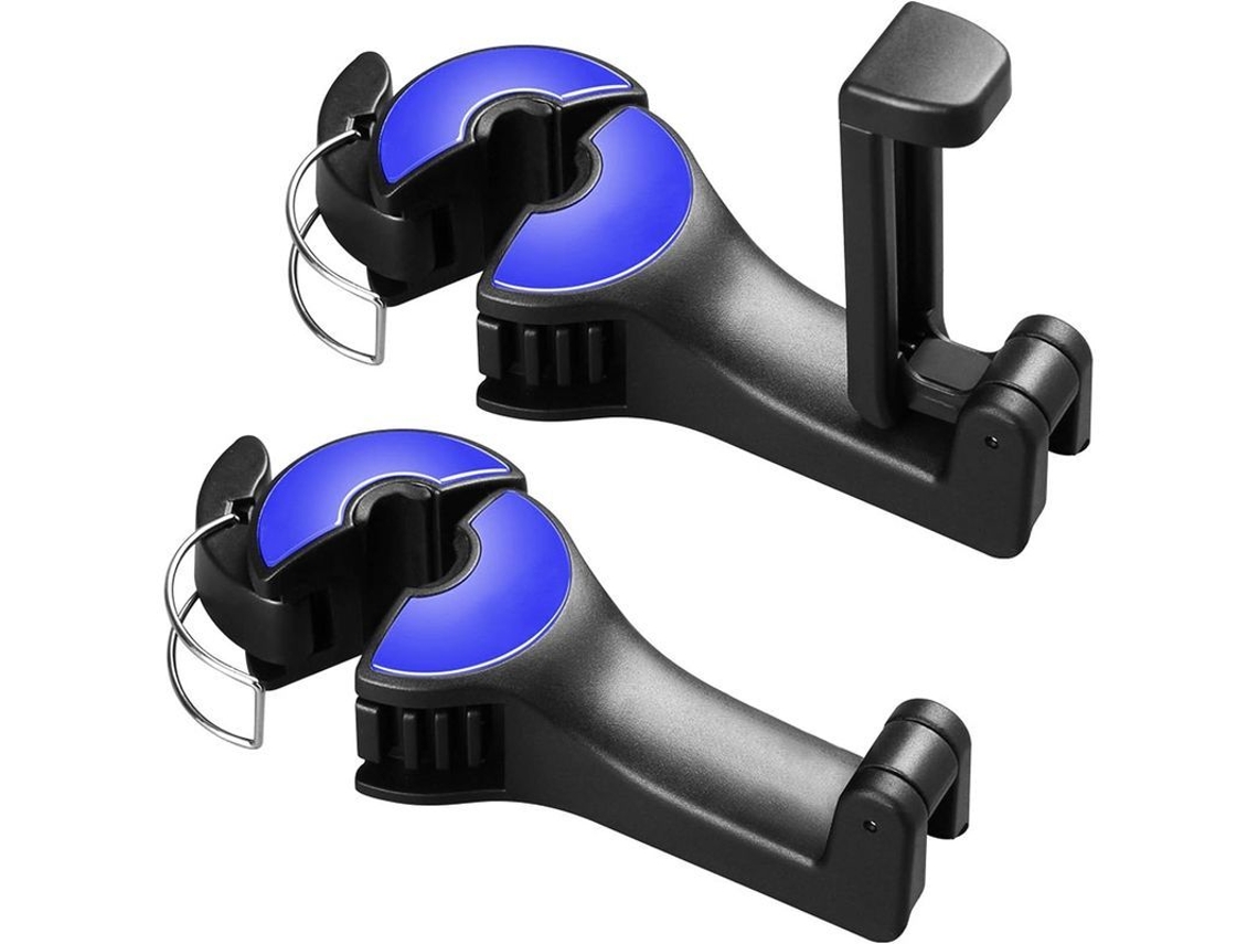 Ganchos Para Asiento De Coche Linjou 2 En 1, Organizador De Bolso Y Mochila Para Reposacabezas (azul)