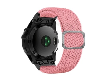 Correa de nailon 22mm con hebilla para Garmin Fenix 7/Epix/Instinct 2/Approach S62/Fenix 5 - rosa