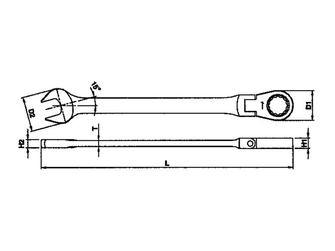 TENGTOOLS 131890600 Llave Combinada Carraca Articulada 13Mm 600513Rf