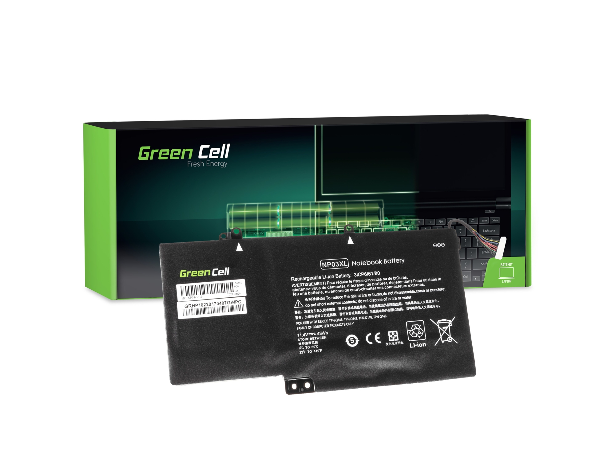 Batería para Portátil Green Cell HP/Compaq Envy x360 13 x360