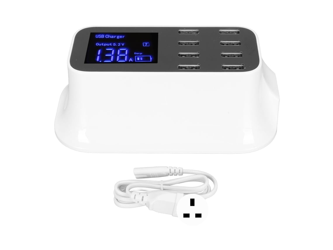 Concentrador De Escritorio Usb De 8 Puertos Con Carga Rápida Inteligente Y Estación De Carga Para Múltiples Dispositivos