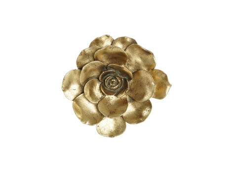 Decoración de Pared DKD HOME DECOR Flor Dorado Resina 19,5x5,5x19,5 cm