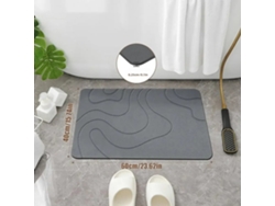 (gris Oscuro) Tapete De Baño De Tierra De Diatomeas: Tapete Ecológico Moderno, Antideslizante, Absorbente Y De Secado Rápido.