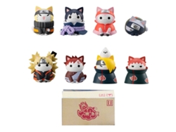 ¡Set de 8 figuras Nyaruto de Naruto Shippuden de Megahouse! Batalla de variedades contra Akatsuki