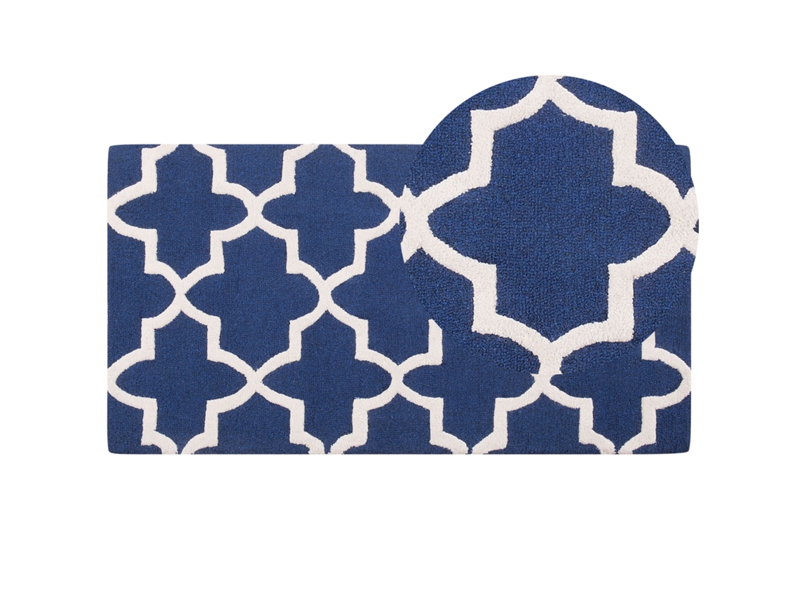 Alfombra de pelo corto BELIANI Silvan de Lana Azul 80x150