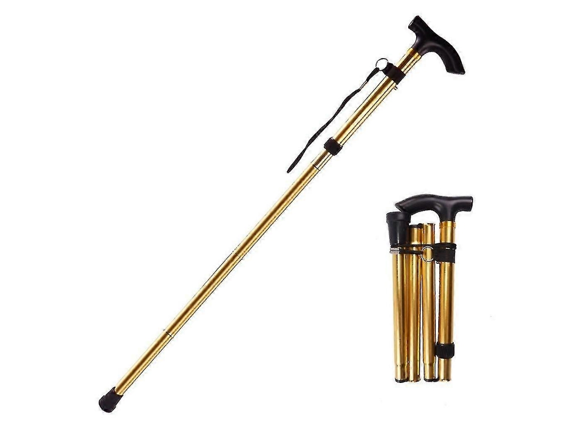 Bastón plegable ajustable, base deportiva, senderismo, trekking, bastones de aleación de aluminio, bastón plegable, 1 unidad