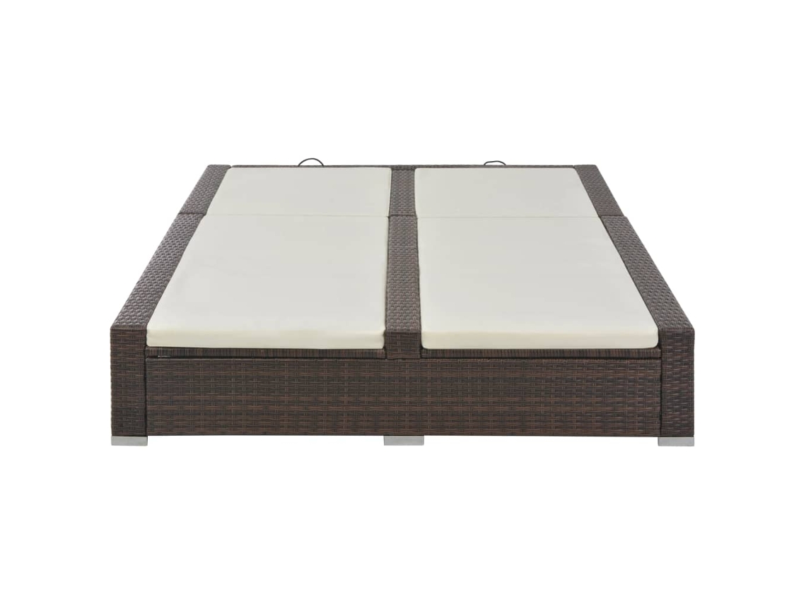 Maison Exclusive - Tumbona Doble Ratán Sintético Marrón