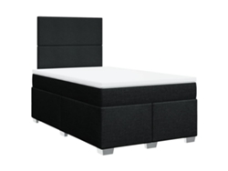 Maison Exclusive - Cama Box Spring Con Colchón Tela Negro 120x200 Cm