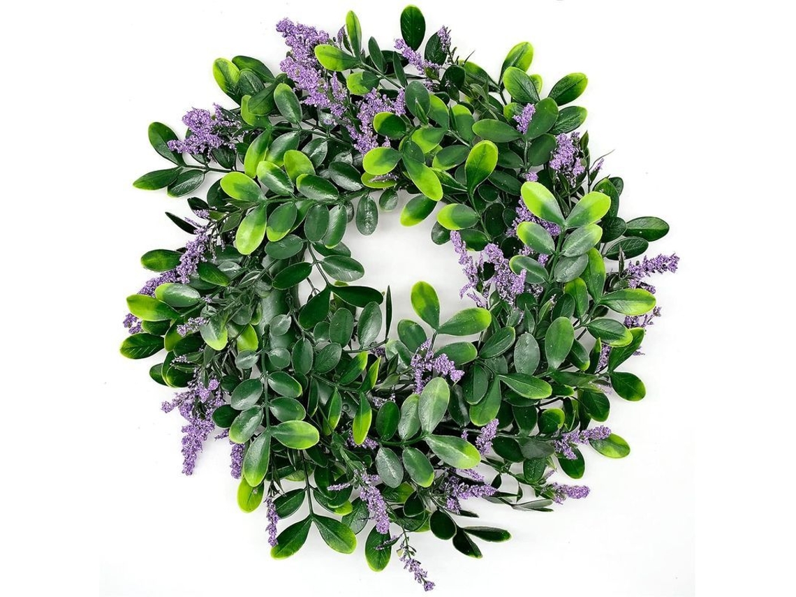 Corona De Flores Artificiales De Lavanda Para Decoración De Bienvenida En La Puerta, Bodas, Jardín, 35 Cm