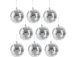 9 Pequeñas Bolas De Espejos De Disco De 10 Cm Con Cuerda Para Decoración De Fiestas, Bodas Y Escenarios.