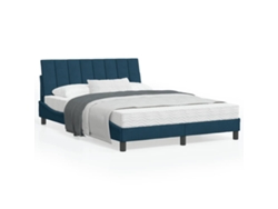 Maison Exclusive - Cama Con Colchón Hanko Azul Terciopelo 120x200 Cm