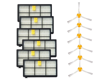 3 cepillos laterales y filtros Hepa de repuesto para Irobot Roomba 800 900 Series 805 860 870 871 880 890 960 980 aspiradora robótica (