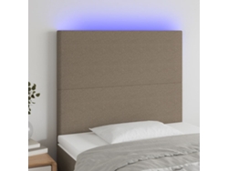 Cabecero Con Luces Led Tela Gris Taupe 100x5x118/128 Cm