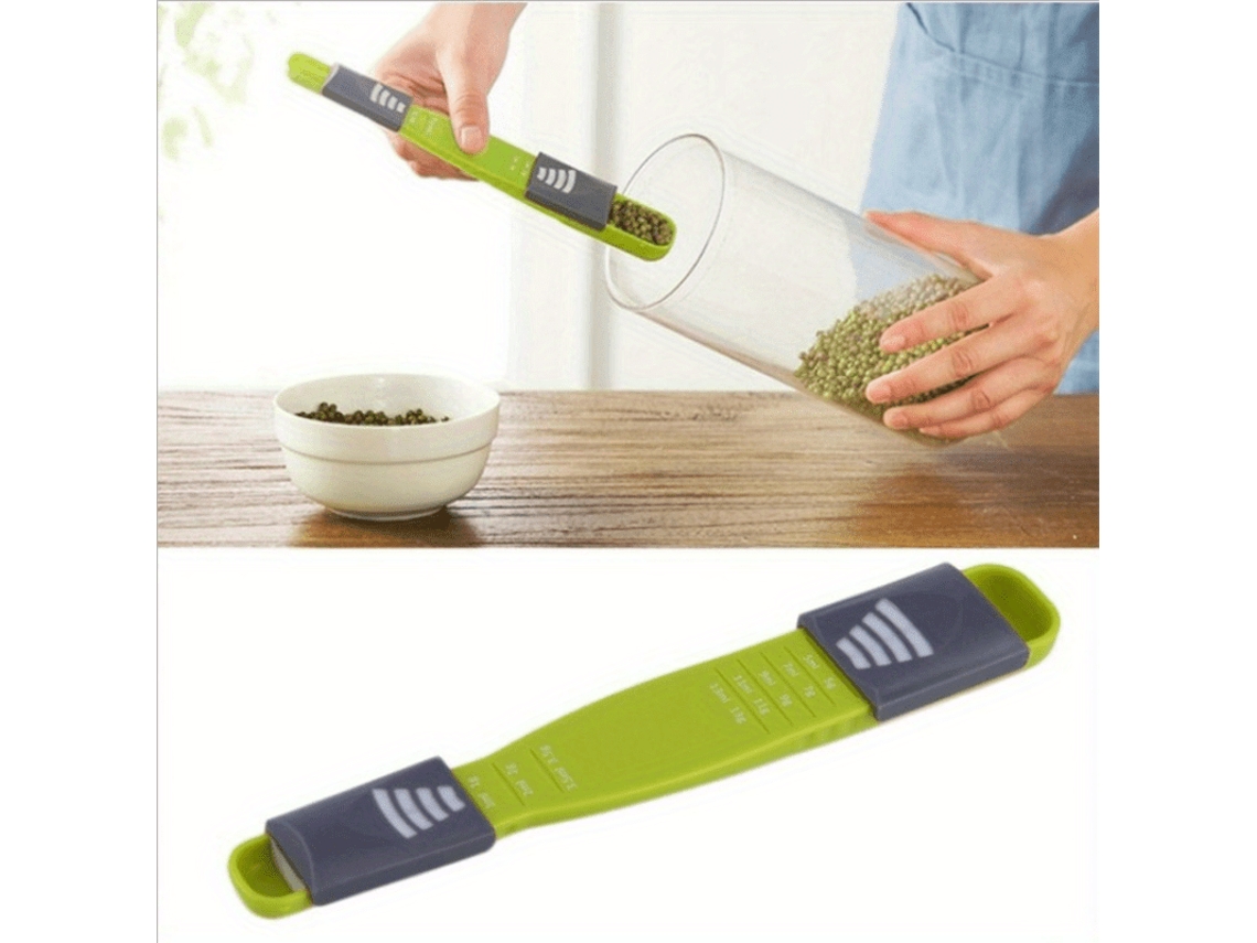 Balança De Cozinha Cuich Cuchara Dosificadora Ajustable De Dos Extremos Para Sal, Sopa, Café Y Té En Polvo.