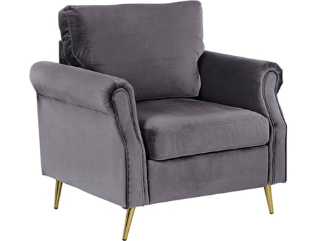 Sillón de terciopelo gris oscuro/dorado BELIANI Vietas
