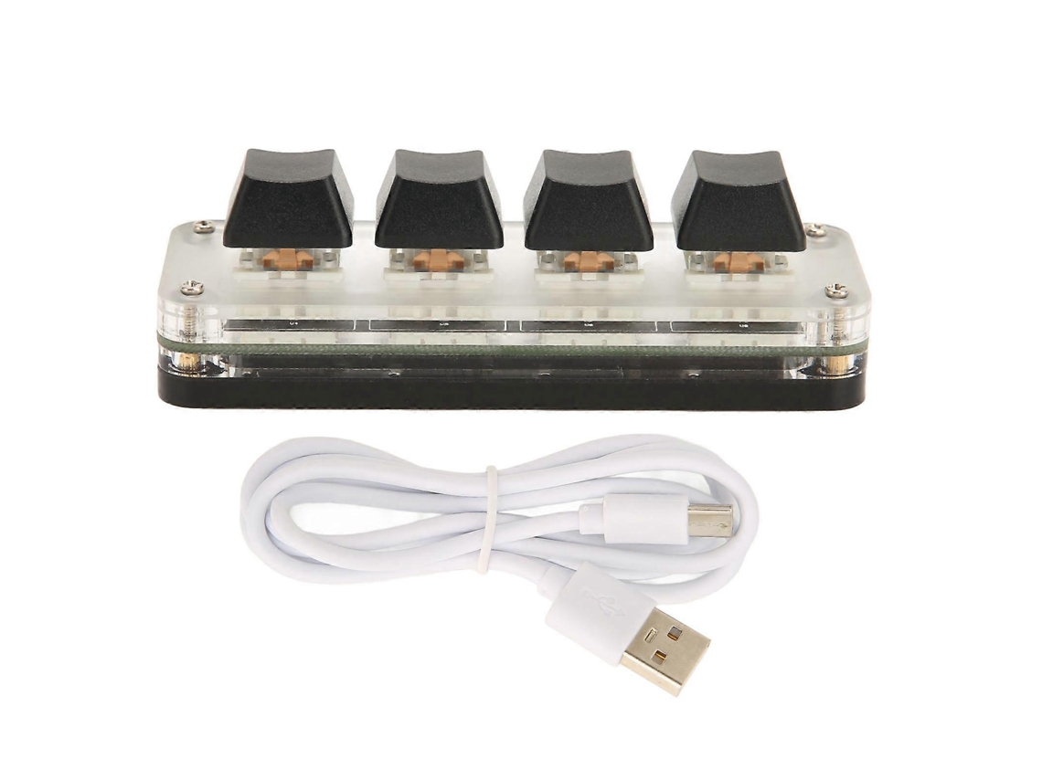 Teclado USB programable de 4 teclas, miniteclado mecánico portátil HID, teclado para juegos programable OSU RGB. Ly Ebike