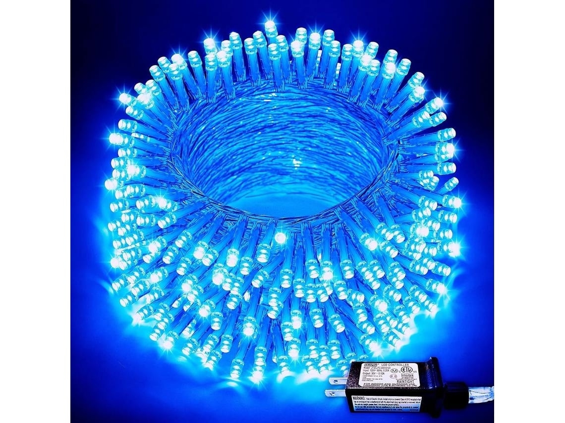 20m 200led Cadenas De Luces 8 Modos Para Decoración De Árbol De Navidad Eu Gusshious Azul