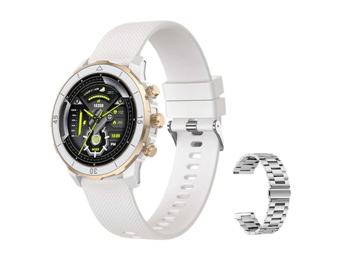 Reloj inteligente con sensor de frecuencia cardíaca, oxígeno en sangre y pasos, pantalla IPS TFT de 1,27" en blanco Bestvite