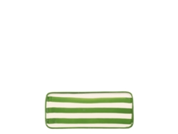 Juego De 2 Platos Rectangulares Lido, Serie Righe, En Cerámica Artesanal Verde, Hecho En Italia, Diseño Moderno Y Elegante Para Una Mesa Refinada.