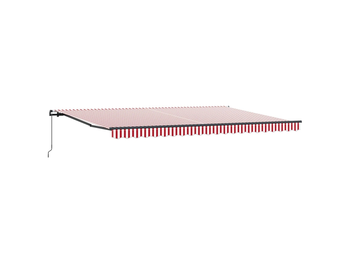 Maison Exclusive - Toldo Retráctil Manual Rojo Y 500 X 300 Cm Poliéster Y Acero
