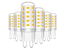 Juego De 6 Bombillas Led G9, 3w, Luz Blanca Cálida, Sin Parpadeo, Para Dormitorio, Sala De Estar, Cocina, Jardín, No Regulables.