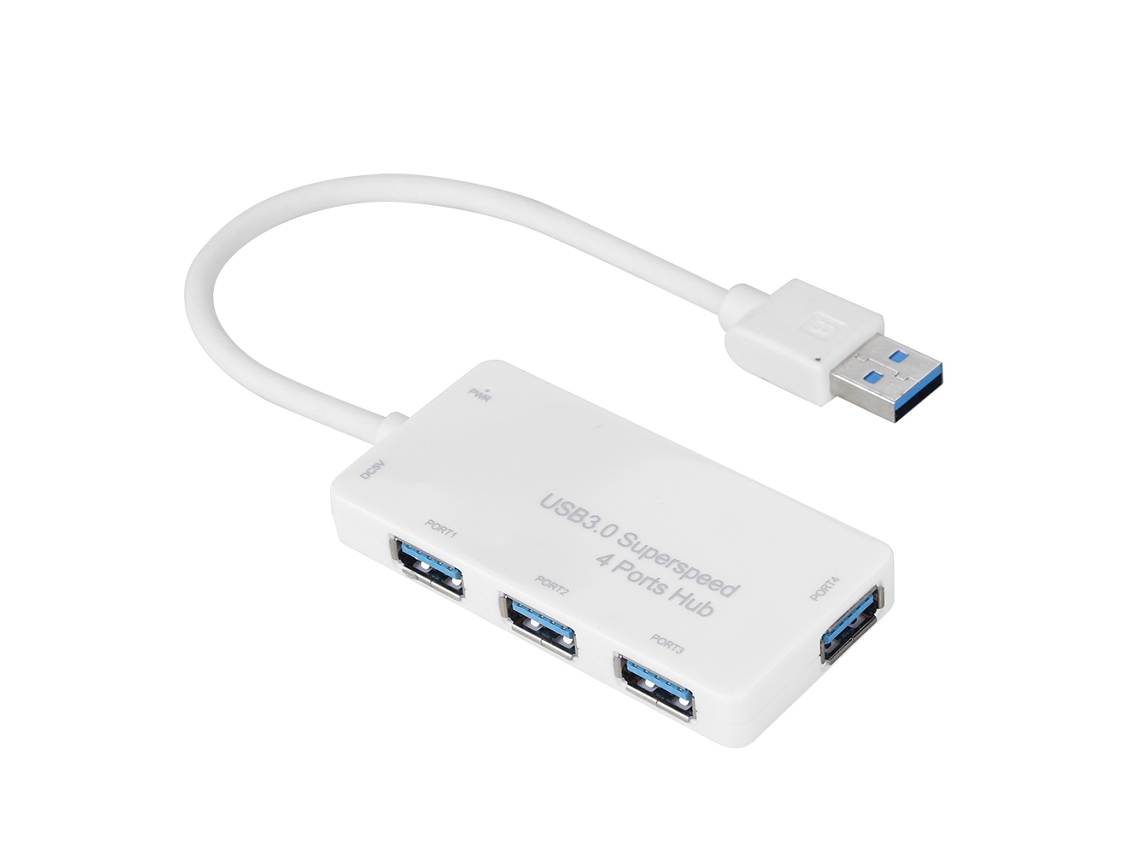 Concentrador USB 3.0 portátil (4 puertos, carga rápida de 5 Gbps)