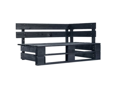 MAISON EXCLUSIVE Banco esquinero de palés para jardín madera negro