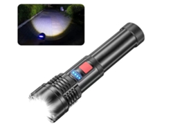 Linterna LED de 10000 lúmenes, linterna recargable por USB súper brillante, linternas de 5 modos, linterna táctica impermeable IP67 para exteriores (negro) YIZHOOD