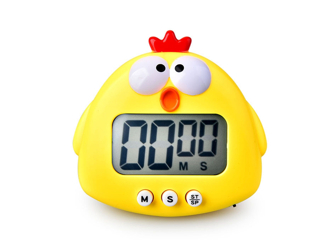 Temporizador de cuenta regresiva con diseño de animales de dibujos animados, temporizador de cocina digital con imán, reloj visual con pantalla LCD grande para cocinar y horno.
