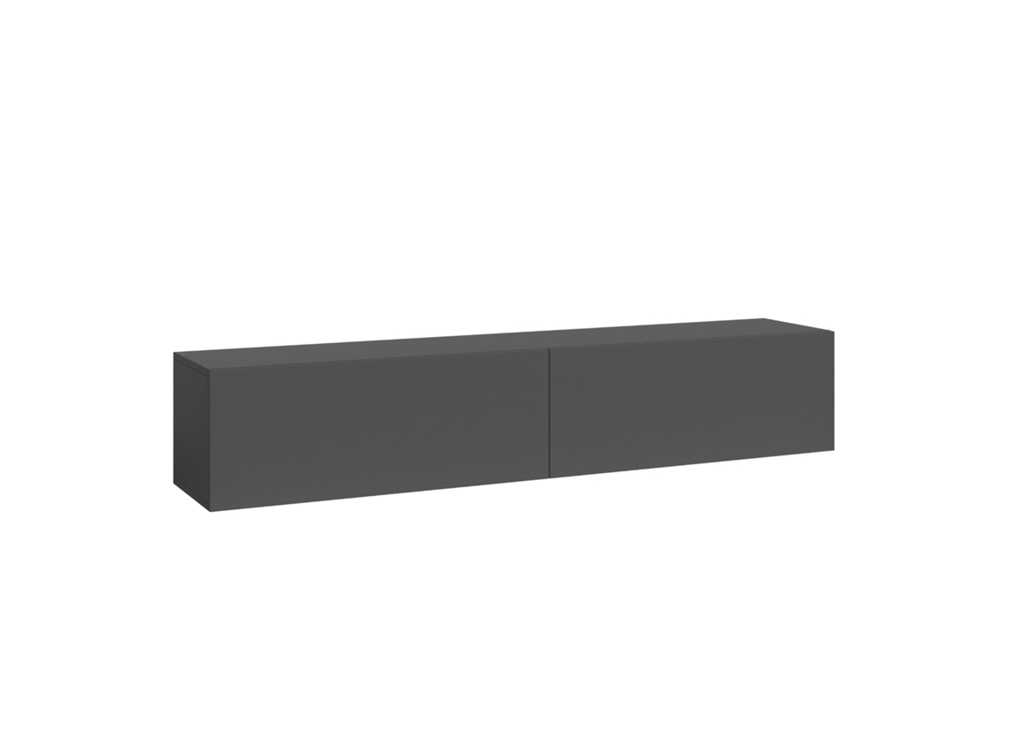Prateleira Suspensa Evaton 2 Portas 160x32x30cm Cinzento Escuro Mate en.casa