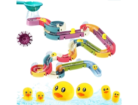 Juguetes de baño para niños, divertido tobogán de bricolaje para interiores, pista de cascada que se pega a la pared, con ventosa y ruedas, ducha d...