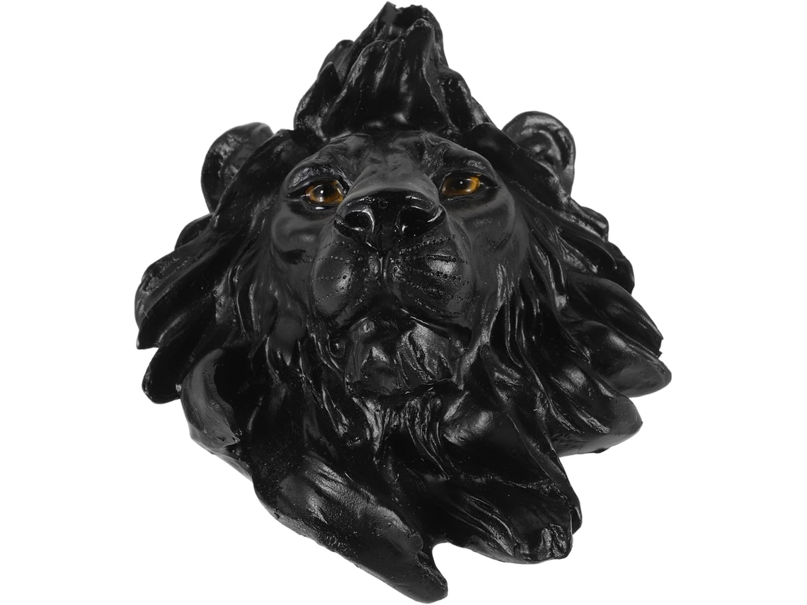 Escultura decorativa de pared en resina negra, estilo lujoso, detalles únicos y refinados, ideal para la sala de estar o el hogar - GOKOCO