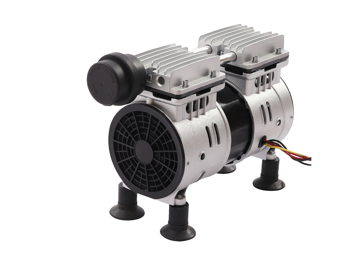 Bomba de vacío, 550 W de potencia, funcionamiento silencioso, color plata.