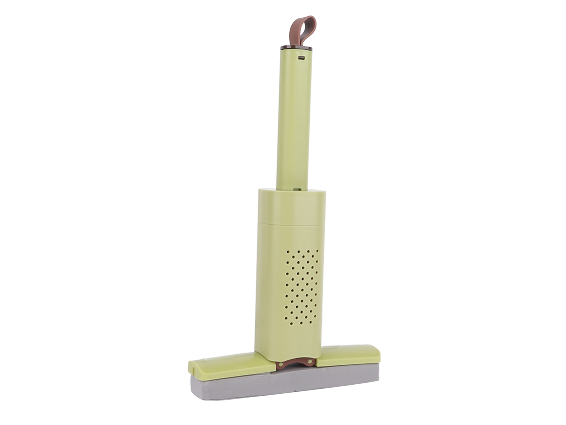 Mini trapeador portátil verde, fuerte absorción, lavado a mano, uso en seco y húmedo, autoexprimible, para cocina, baño y coche.