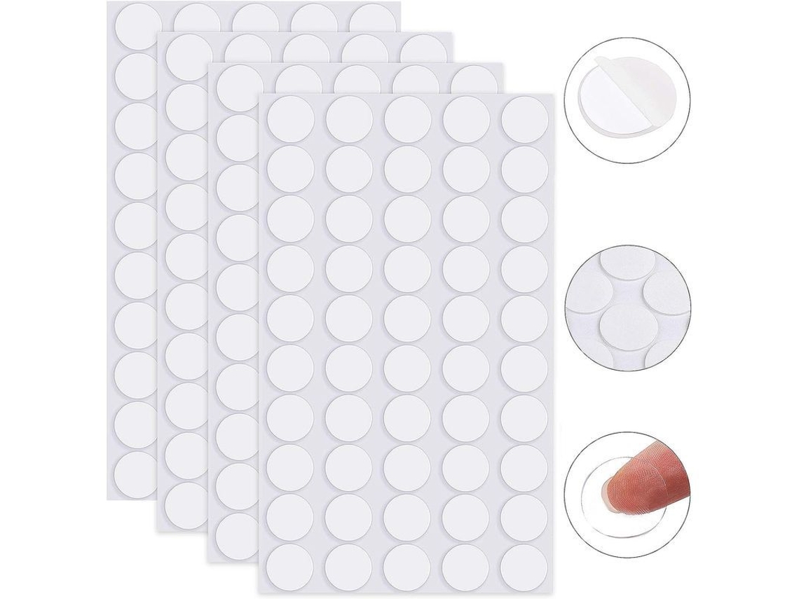2026rebe-200 Piezas De Massa Adhesiva Transparente Removable, Putty Doble Cara Redondo Para Paredes Y Superficies Lisas