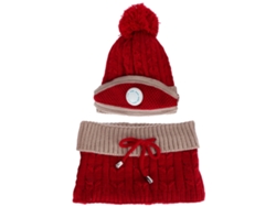 Conjunto De Gorro De Punto Acolchado Con Capucha Para Mujer, Ideal Para El Invierno, En Rojo Y Marrón.